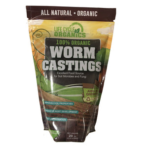 100% Organic Worm Castings - 20 oz. Resealable Zip Pouch