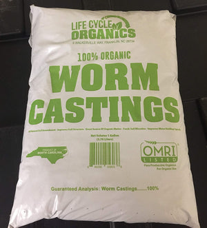 3 Pack of Life Cycle Organics 1 Gallon Worm Castings